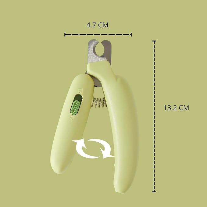 Cat & Dog Pet Nail Clipper - Razor Sharp & Durable Stainless-Steel Blade - Sturdy Non Slip Handles - Professional and Easy at-Home Grooming Tool for All Pets (Yellow)