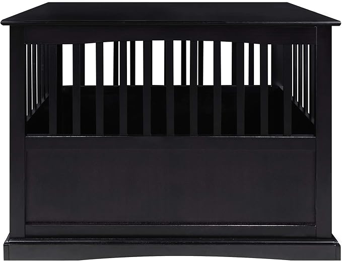 Casual Home Wooden Large Pet Crate, End Table, (Black, 24"W x 36.5"D x 29.25"H)