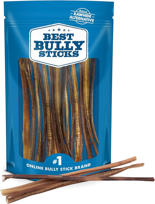 Best Bully Sticks 12 Inch All-Natural Bully Sticks for Dogs - 12” Easily Digestible, 100% Grass-Fed Beef, Grain and Rawhide Free | 12 Pack