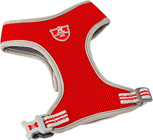 HUGO & HUDSON Dog Harness No-Pull Pet Harness Adjustable Quick Dry Mesh Padded Vest, Red, S