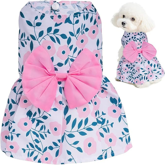 choyaxo Small Dogs Girl Bow Cat Dress