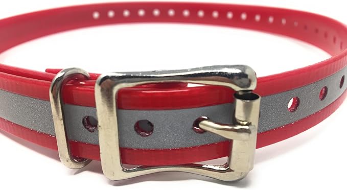 Replacement Strap for Dogtra Collars - 3/4" Wide Ultra-Durable Dog E-Collar Replacement for Training, Bark, Shock, Electric, and GPS Collars - 28" Adjustable Length Reflective Red