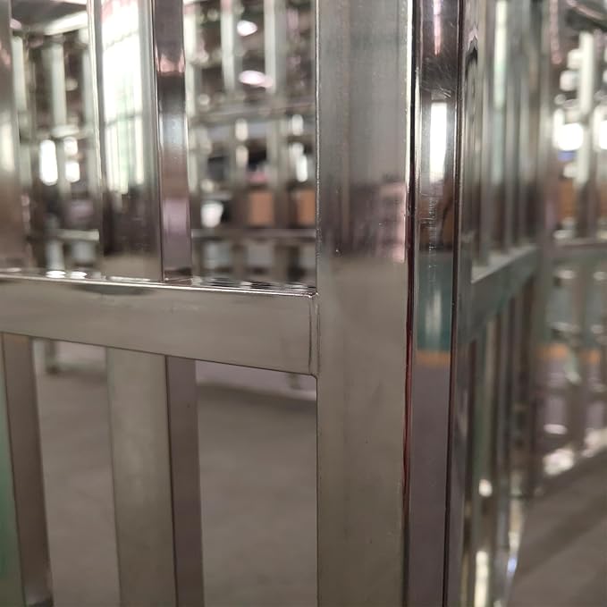 Collapsible Stainless Steel Dog Crate, 30" 37" 42" 48" Sizes, Lockable Wheel, with Tray, Stackable, Heavy Duty, Divider, Indoor and Outdoor (42in)