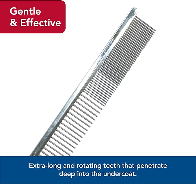 Coastal Pet Safari Dog Grooming Combs for Medium and Fine Coats - Undercoat Rake for Fine Coats - For Small, Medium or Large Dogs - 4 1/2"