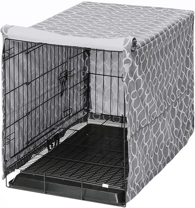 Dog Crate Cover for Wire Crates, Heavy Nylon Waterproof, Fits Most 25" inch Dog Crates, Easy to Put On, Take Off, and Adjust - Cover only - S