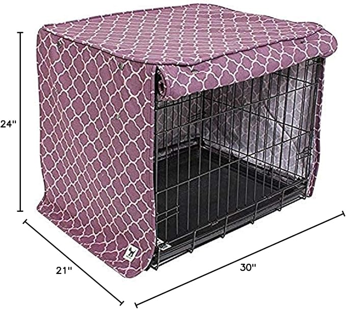 Molly Mutt Royals Dog Crate Cover, 100% Cotton Canvas Cover with 2 Roll-Up Panels, Ideal for Dog or Cat Crate, Durable, Washable, and Free of Harmful Chemicals, 30" x 21" x 24"