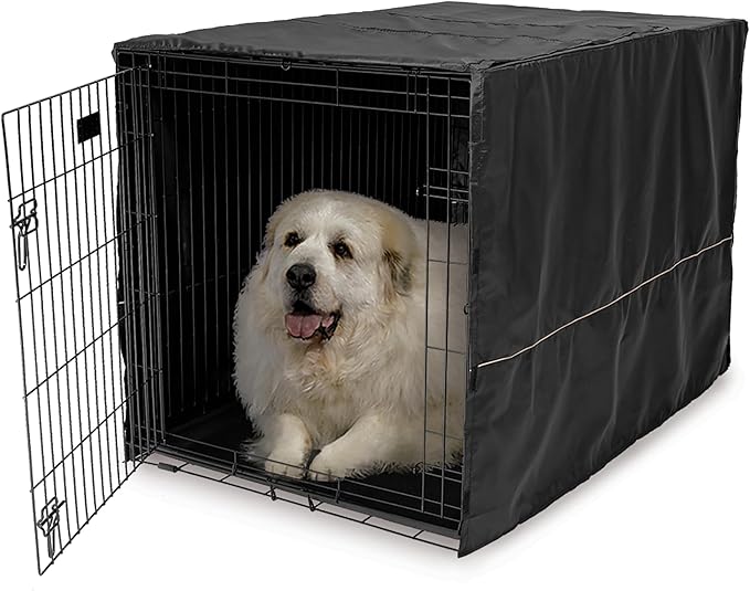 MidWest Homes for Pets Dog Crate Cover, Privacy Dog Crate Cover Fits Midwest Dog Crates, Crate Cover Only, Machine Wash & Dry, Black, 48-Inch