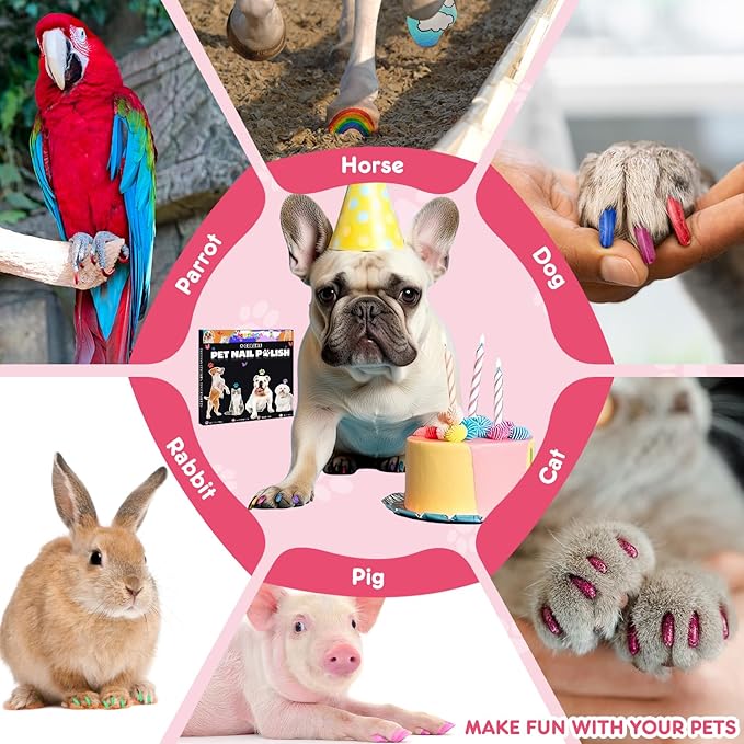 Dog Nail Polish Pens Quick Dry - 9 Colors Pet Nail Polish Set for Dogs, Safe Easy Application Fast Dry Girl Doggy - Great Puppy Nail Pawlish Set