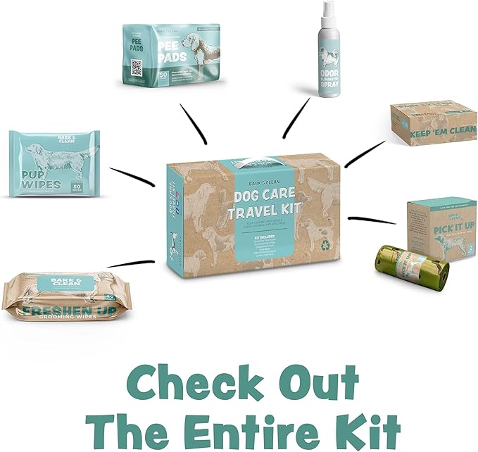 Bark & Clean Dry Dog Wipes, Dog Grooming Supplies - Unscented Non-Woven Dog Cleaning Wipes - Hypoallergenic Dog Wipes for Paws and Butt - Liquid and Chemical Free Pet Wipes - 50