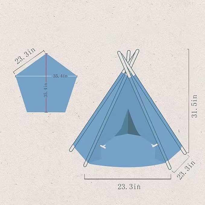 Dog Bed Tent,Portable Pet Tent for Cats or Small Dogs,Removable & Washable,Indoor Dog House with Thick Cushion,Cat Tents for Indoor Cats,Soft,Cozy,Pet Teepee,Dog Cabana Outdoor(White&Black)