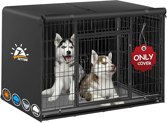 Dog Crate Cover 30 Inch - 600D Kennel Crate Covers for Dog Cage Waterproof & Heavy Duty, Small Dog Cage Cover Universal Fit for Most Wire Pet Crates - 30 x 20 x 20 Inch (Cover Only)