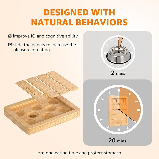 LOOBANI Dog Puzzle Toys Wooden - Interactive Dog Toys for Boredom, IQ Training, and Mental Brain Stimulation, Treat Dispensing and Food Slow Feeder for Small to Large Dogs