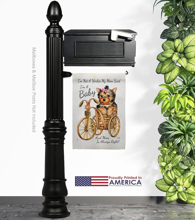Breeze Decor Not Yarkie, I'm Baby Garden Flag Set Mailbox Hanger Dog Puppy Spoiled Paw Canine Fur Pet Nature Farm Animal Creature House Banner Small Yard Gift Double-Sided, Made in USA