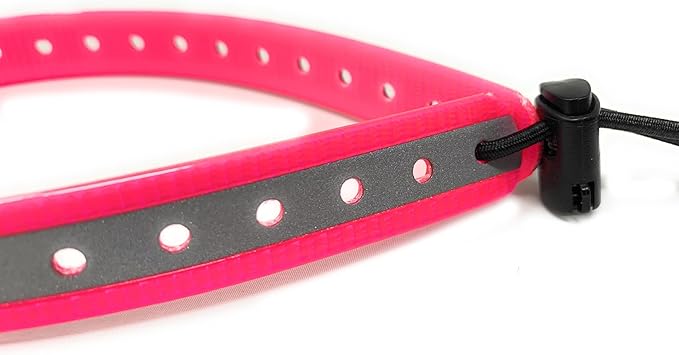 Replacement GPS eCollar with Adjustable Bungee, Multi-Hole Design, and Secure Toggle Closure for Small Dogs (Reflective Red, Small Neck)