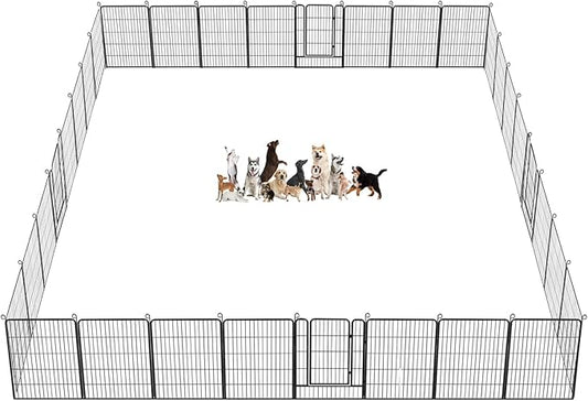 Dog Playpen Fence for Yard, 32inch 40 Panels Anti-Rust Pet Playpen Exercise Pen with Lock, Portable Pet Fence for Yard RV Camping