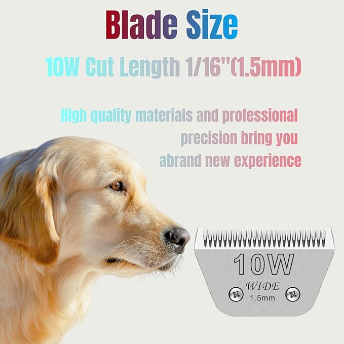 30W Dog Grooming Clipper Replacement Blades, Compatible with Ainds, Oster A5, Wahl Km10 and Other Series Clippers, Blade Size-30W Cut Length 1/50"(0.5mm)