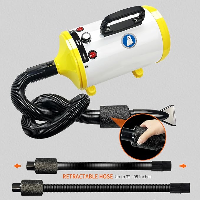 Dog Dryer,Dog Blow Dryer,Dog Hair Dryer,Dog Blow Dryer for Grooming,Dog Hair Dryer Blower for Grooming(Blue) (White Yellow)