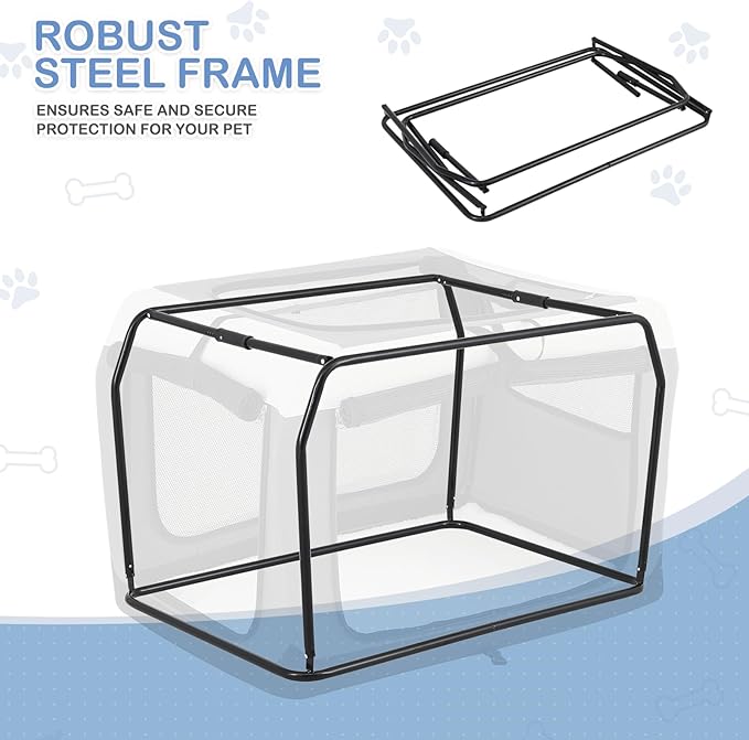 MoNiBloom 36 Inch Dog Crate for Large Medium Dogs, 3-Door Collapsible Dog Crate Foldable Pet Kennel w/Durable Mesh Windows for Indoor Outdoor Used