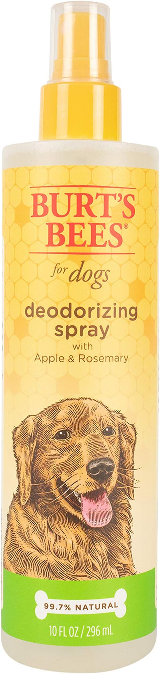 Burt's Bees for Pets Deodorizing Spray for Dogs with Apple and Rosemary, 99.7% Natural Origin Formulas, Waterless Canine Cleanser - Gentle Dry Shampoo for Pups, 2pk, 10 oz