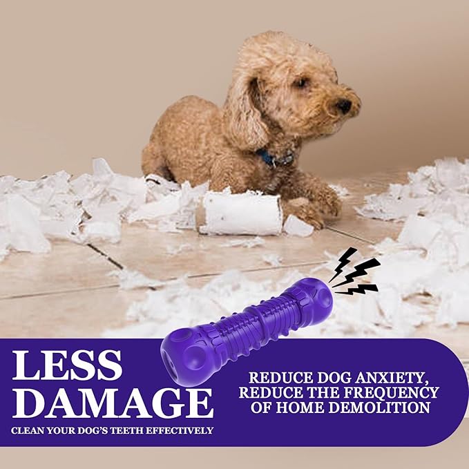 Dog Squeaky Toys for Aggressive Chewers, Durable Dog Chew Toys for Large Medium Breed Dog, Dog Toys, Tough Durable Dogs Toys with Natural Rubber (A Violet, for Larege Dogs)