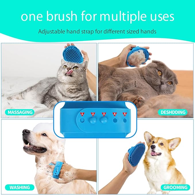 3PCS Dog Shampoo Brush | Dog Bath Brush | Dog Scrubber for Bath | Dog Bath Brush Scrubber | Dog Shower/Washing Brush