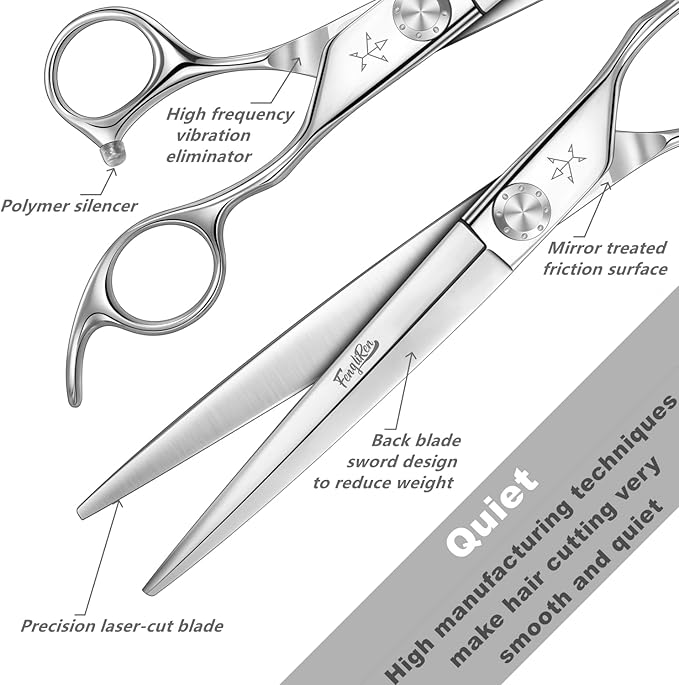 High-end Professional Dog Grooming Scissors Pet Grooming Shears 7.5 Inch Extremely Very Sharp Made Of Advanced Stainless Steel Alloy By Hand For Dog Cat Other Animals And Horse Breeder