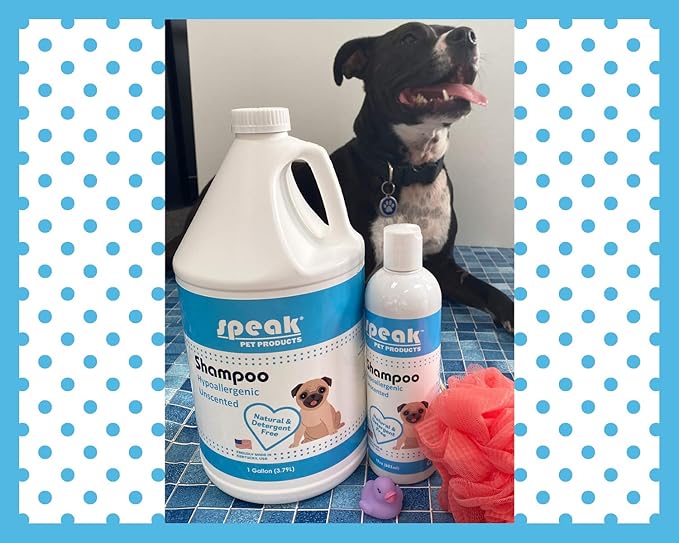 Natural Hypoallergenic Unscented Dog Shampoo Refill with Pump,1 Gallon