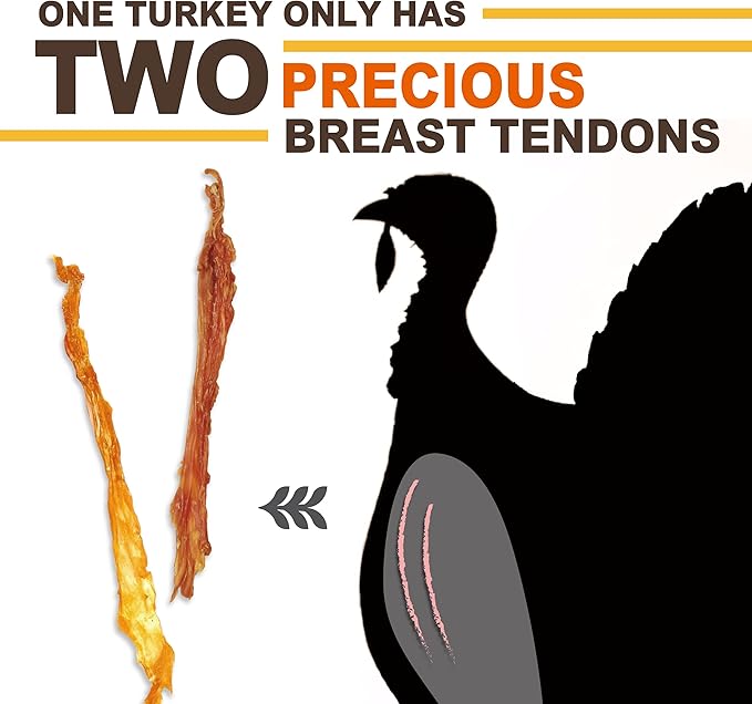 Gootoe Turkey Tendon Dog Treats – 100% USA-Sourced, Natural Snack, Premium Training Chews, Hypoallergenic, Reseal Value Bags, Size for Medium & Small Dogs, Braid (Medium) 3.17 oz/Pack (90gm)