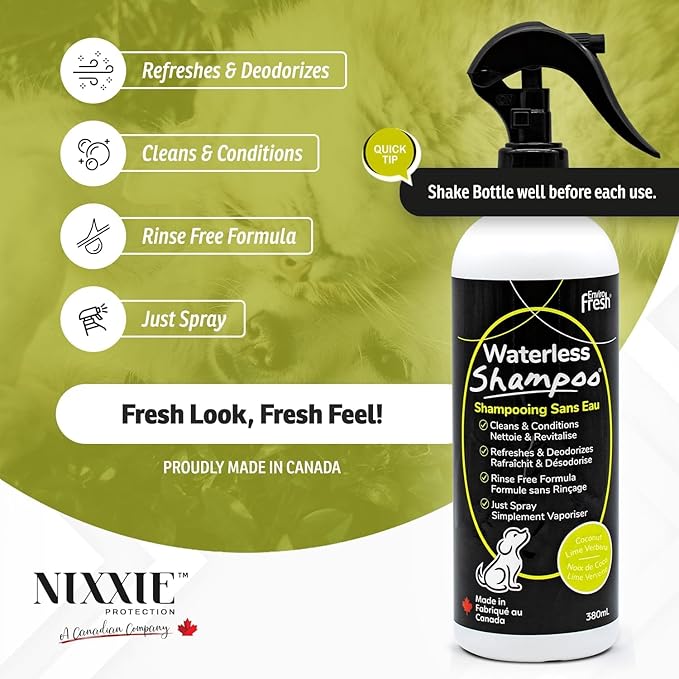 Dog Dry Shampoo, Waterless Dog Shampoo, Dry Shampoo for Dogs by EnviroFresh, Waterless Pet Shampoo for Dogs and Cats - Dog Perfume, Dog Deodorizing Spray, Dry Shampoo, Cat Grooming (12 oz.)