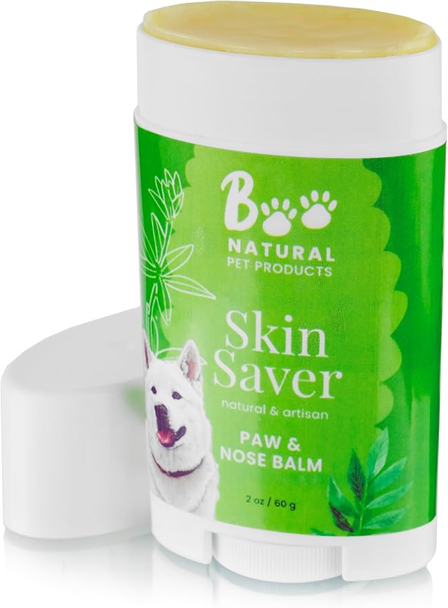 Paw & Nose Balm - All Natural & Vegan Skin Saver for Dogs & Cats - Paw Cream & Lotion for Protecting Dry Paws, Noses & Elbows (2 oz / 60 g Tube)