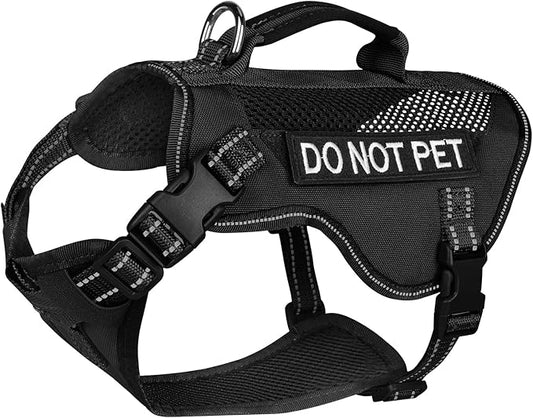 Tactical Dog Harness for XSmall Dogs, Breathable Mesh Dog Vest Tactical Puppy Harness with Handle, Reflective Military Dog Vests Harness for Outdoor Training Walking