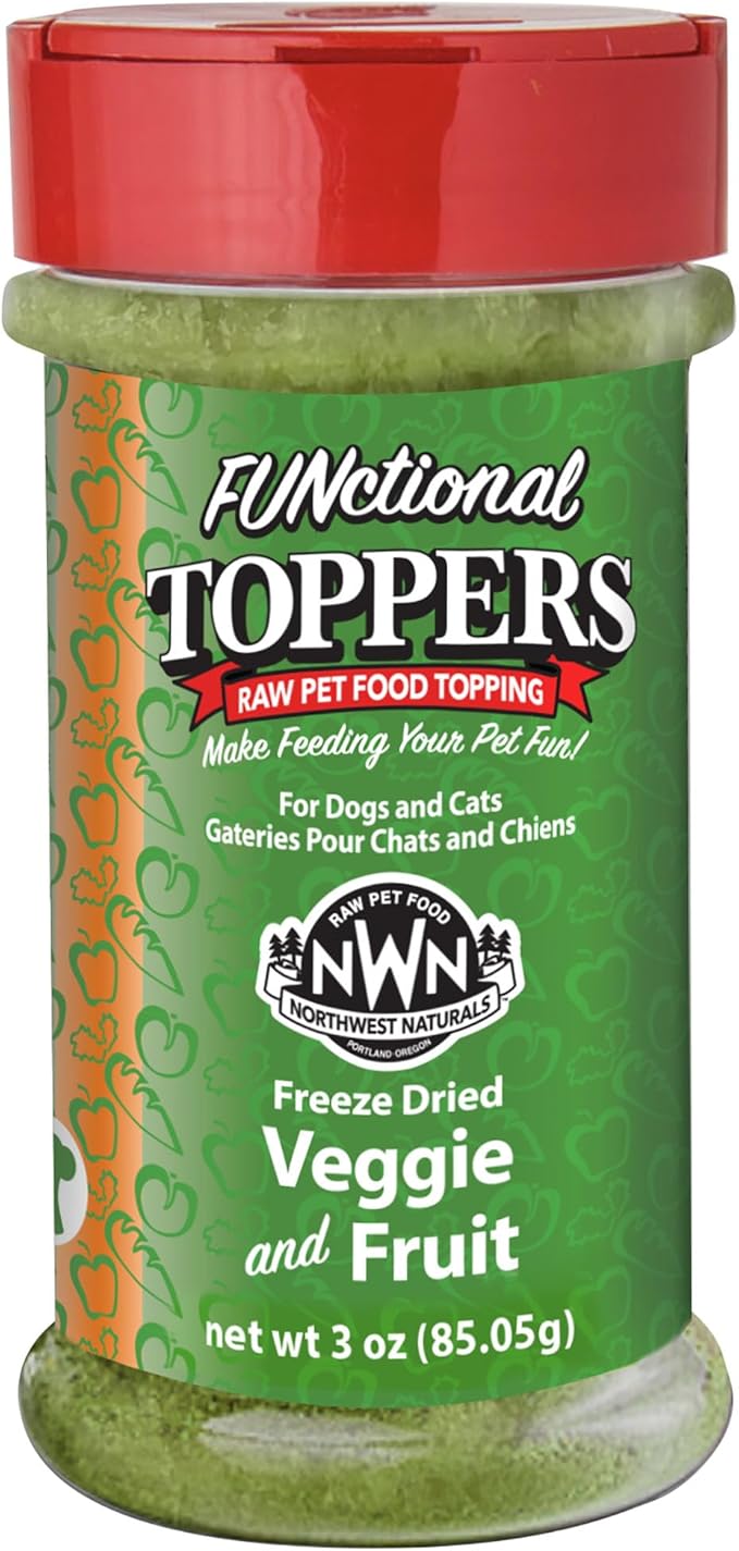 Northwest Naturals Freeze-Dried Veggie & Fruit Functional Topper - for Dogs & Cats - Healthy, Limited Ingredients, Human Grade Pet Food, All Natural - 5 Oz (Pack of 1)