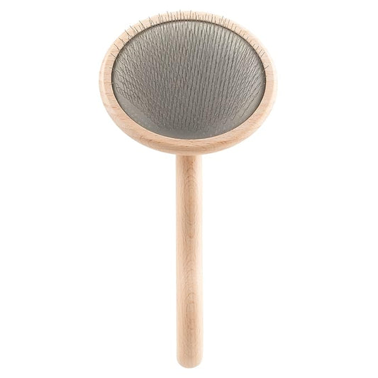 Chris Christensen Dog Brush, Mark VIII RoundSlicker Brush, Groom Like a Professinal, Stainless Steel Pins, Lightweight Beech Wood Body, Ground and Polished Tips