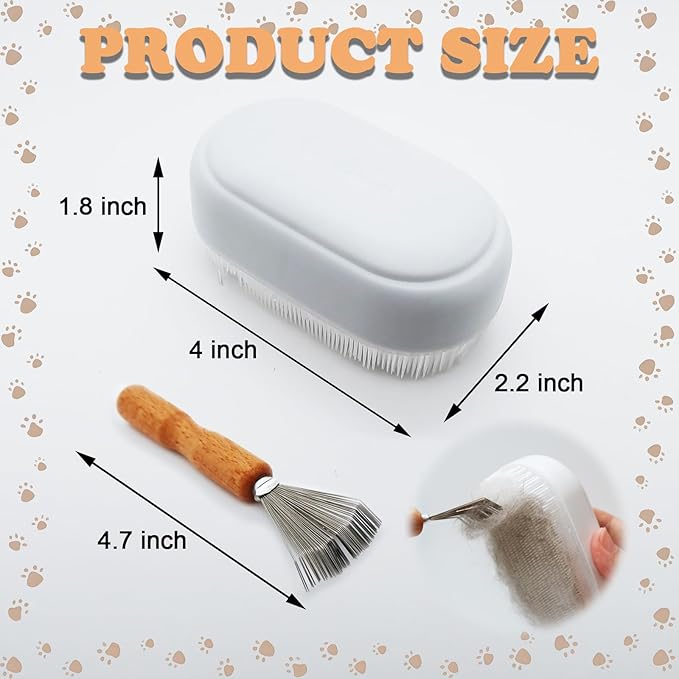 Cat Tongue Brush Soft Cat Grooming Gentle Hair Brush for Shedding Massage Includes Detangling Cleaning Claw