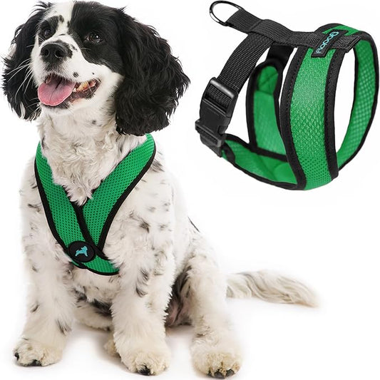 Gooby Comfort X Head in Harness - Hunter Green, Medium - No Pull Small Dog Harness Patented Choke-Free X Frame - On The Go Dog Harness for Medium Dogs No Pull or Small Dogs for Indoor and Outdoor Use