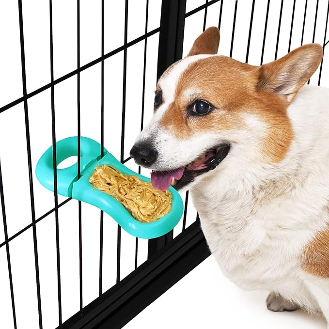 Dog Training Toy for Crate Training Peanut Butter Slow Feeder Treat Dispenser Training aid to Reduce Anxiety (Green)