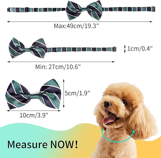 Segarty Dog Bow Ties, 6 PCS Pet Neck Bows, Bulk Pet Bowties with Adjustable Collar, Grooming Bowknot for Holiday Birthday Valentine Christmas Party Dog Photography Accessories Gift for Puppy Cat Dogs