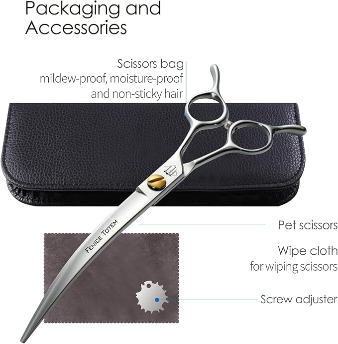 Dog Grooming Scissors: 7.5" Pet Shears Made Of Japanese VG10 Advanced Stainless Steel Professional Grooming Scissors for Dogs Cats and Other Pets