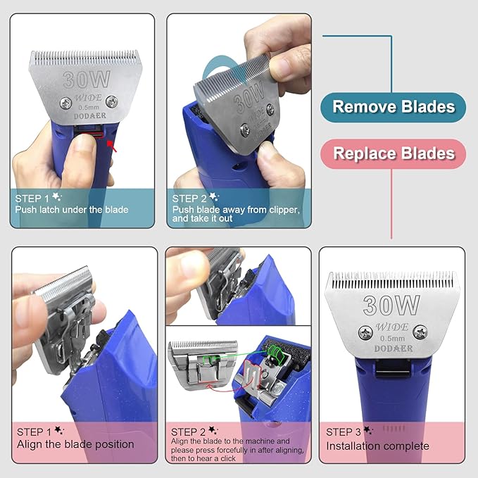 2 Pack 30 Wide Blades for Dog Grooming,Compatible with Andis,Oster A5,Wahl km10 Clippers,Cutting Length 1/100"