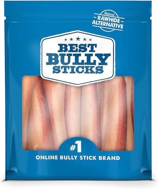 Best Bully Sticks 6 Inch Jumbo Bully Sticks for Large Dogs - 100% Natural, Grass-Fed Beef - Single Ingredient Grain and Rawhide Free Bully Stick Dog Chews | 12 Pack