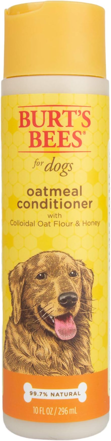 Burt's Bees for Pets Oatmeal Dog Conditioner with Colloidal Oat Flour and Honey, 95% Natural Origin Formulas, Gentle Canine Conditioning Formula for Itchy Dogs, 2pk, 10 oz