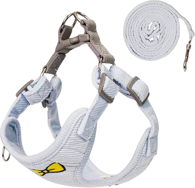 No Pull Dog Harness with Leash Pet Soft Vest Harness and Leash Set Dog Cat No Choke Escape Proof Harness Reflective Step in Harness for Small Medium Dogs Cats (Baby Blue, Medium)