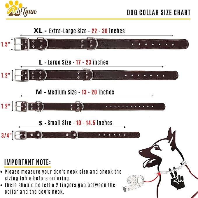 Heavy Duty Leather Dog Collar for Small Dogs - Soft and Strong Dog Collar for Puppy or Small Dogs (Small: Fit 10" - 14.5" Neck, Brown)