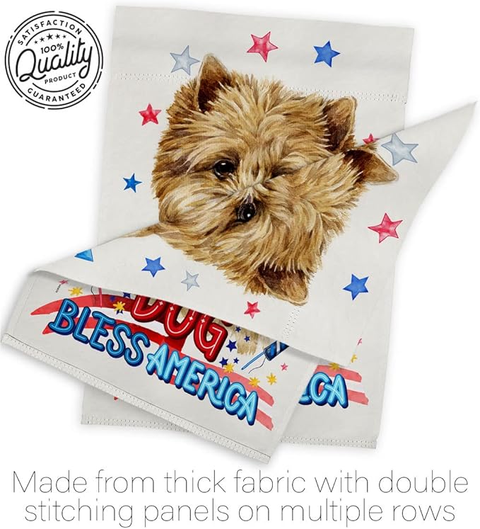 Breeze Decor Patriotic Cairn Terrier House Flag Eagle Set Dog Puppy Spoiled Paw Canine Fur Pet Nature Farm Animal Creature Decoration Banner Small Garden Yard Gift Double-Sided, Made in USA
