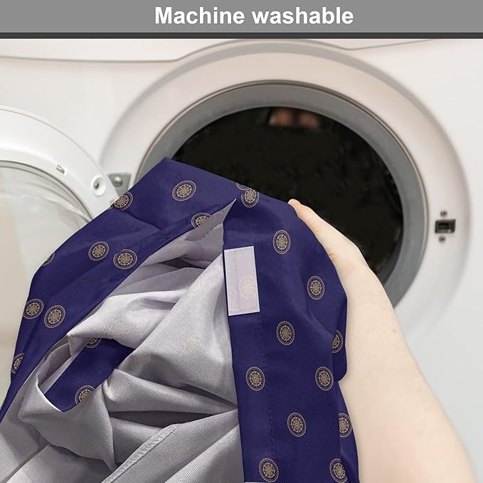 Lunarable Compass Rose Dog Crate Cover, Navigation Themed Vintage Gears Tools in Dark Tones Illustration, Easy to Use Pet Kennel Cover for Medium Large Dogs, 42 Inch, Indigo and Dark Mustard