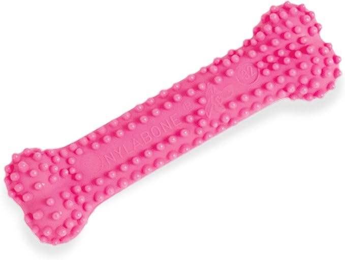 Nylabone Puppy Teething & Soothing Flexible Chew Toy Chicken Pink X-Small/Petite - Up to 15 lbs. (1 Count)