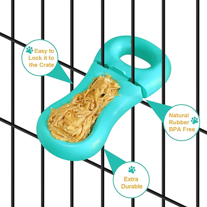 Dog Training Toy for Crate Training Peanut Butter Slow Feeder Treat Dispenser Training aid to Reduce Anxiety (Green)