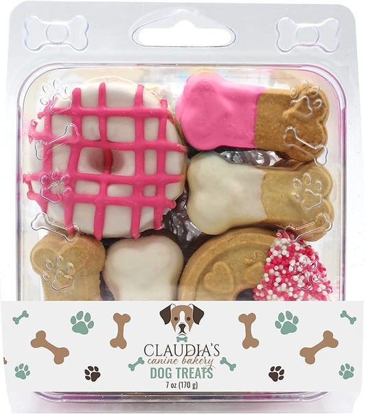 Claudia's Canine Bakery Pink Passion Assortment of Gourmet Dog Cookies, 7oz
