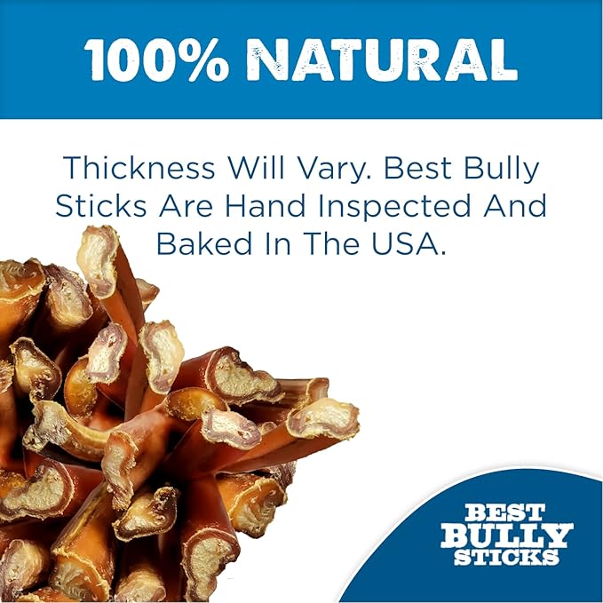 Best Bully Sticks 4-8 Inch Odor-Free Junior Bully Sticks for Dogs - 4-8” Easily digestible, 100% Grass-Fed Beef, Grain and Rawhide Free | 16 oz