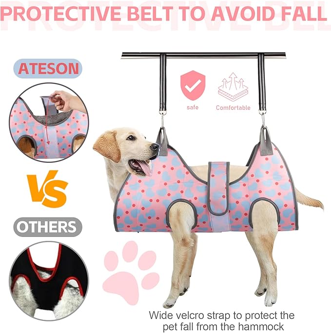 Pet Grooming Hammock for Cats & XS Small Dogs with Nail Clippers/Nail Trimmers, Dog Grooming Harness for Nail Trimming, Pet Grooming Sling Helper for Cutting Nails with Nail Clippers, Nail File